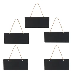 5 Pcs Card Mini Chalk Board Signs Hanging Rectangular Blackboard Wooden Chalkboard Wooden Hanging With Message Writing Board