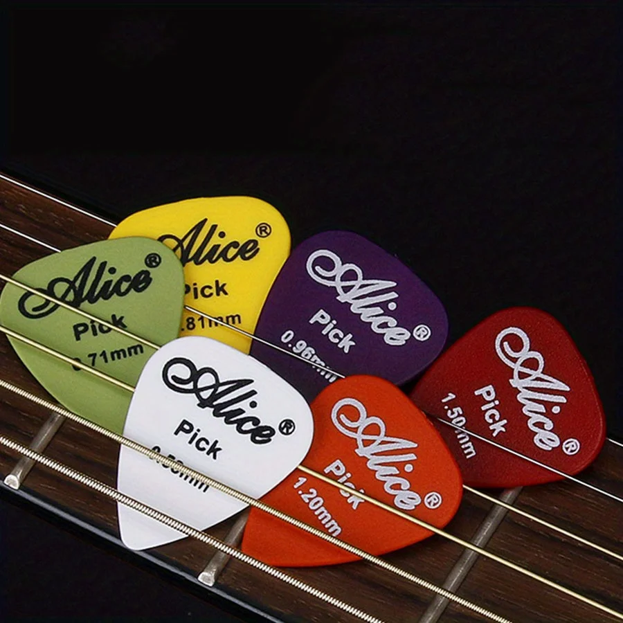 50 Stück Alice Gitarrenplektren Bulk Matte Bunte Plektren 0,58/0,71/0,81/0,96/1,2/1,5 mm Dicke Premium ABS für Akustik JXB – Detail 4