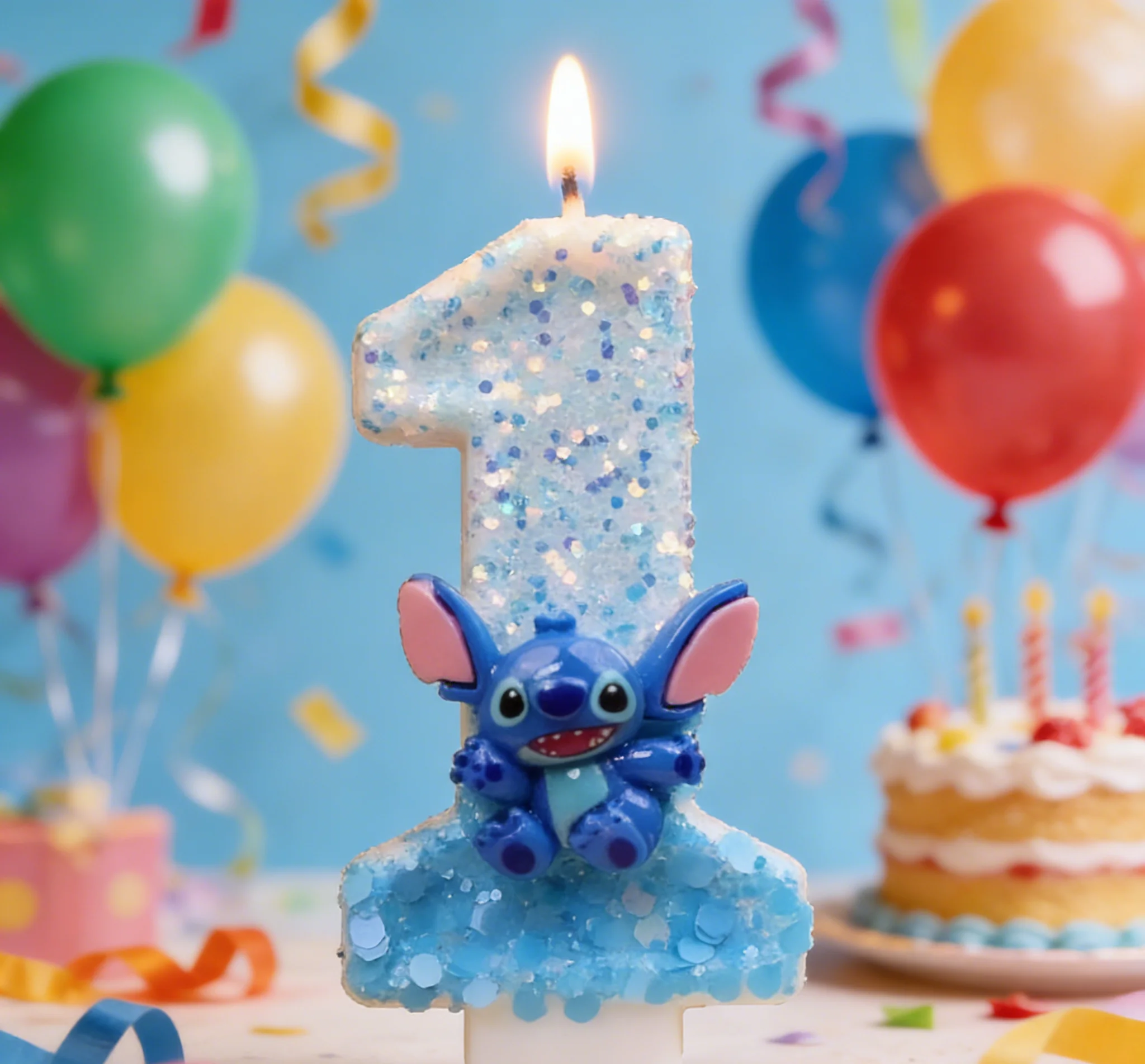 

Anime Lilo & Stitch 0-9 Number Candle Cute 3D Kawaii Stitch Cartoon Character Party Cake Plug-in Birthday Cake Decoration