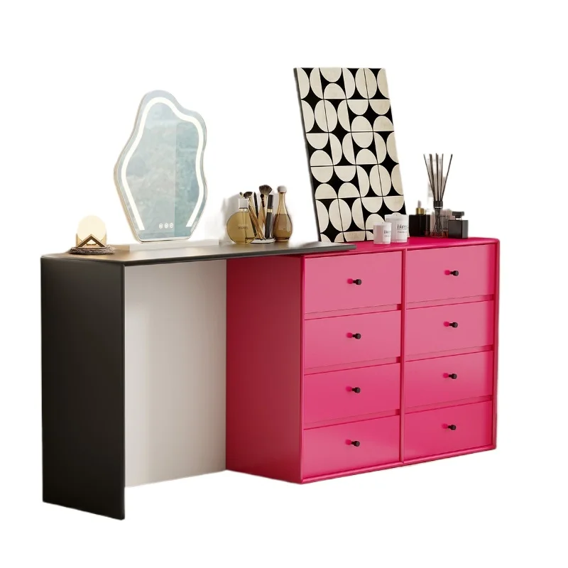 

American retro medieval style dresser dopamine bedroom makeup table chest integrated, desk storage cabinet