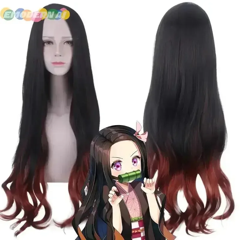 Kamado Nezuko Cosplay Costume Anime Kimono Kamado Nezuko Wig Uniform Men Halloween Women Kids Clothes