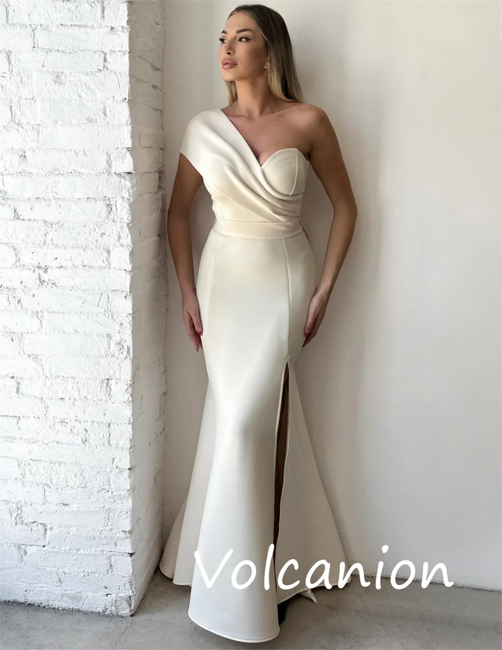 Customized Sizes Available Jersey Bow Pleat Trumpet One-shoulder Long Dresses Bespoke Occasion Intricate