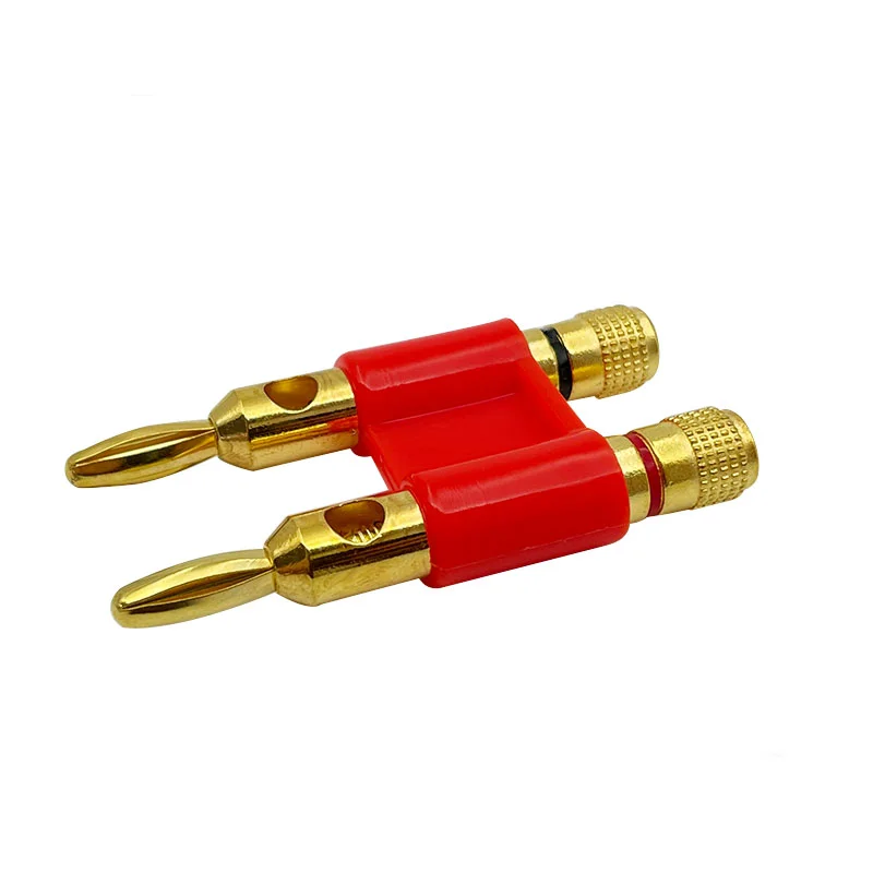 8PCS High Quality Double Row 4mm Banana Plug Connector Gold Plated Speaker Plug Adapter Two-position Audio Cross Plug