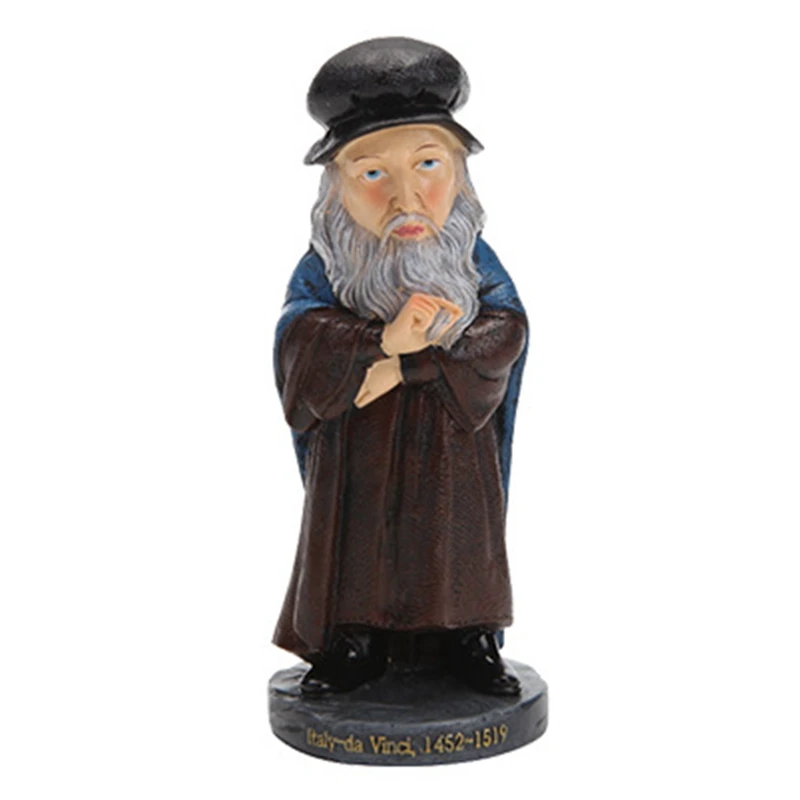 

Italy Painter Leonardo da Vinci Creative Resin Crafts World Celebrity Statue Tourism Souvenir Gifts Collection Home Decortion
