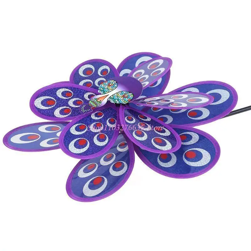 R6FD Double Layer Sequins Windmill Colorful Wind Spinner Kids Toy New
