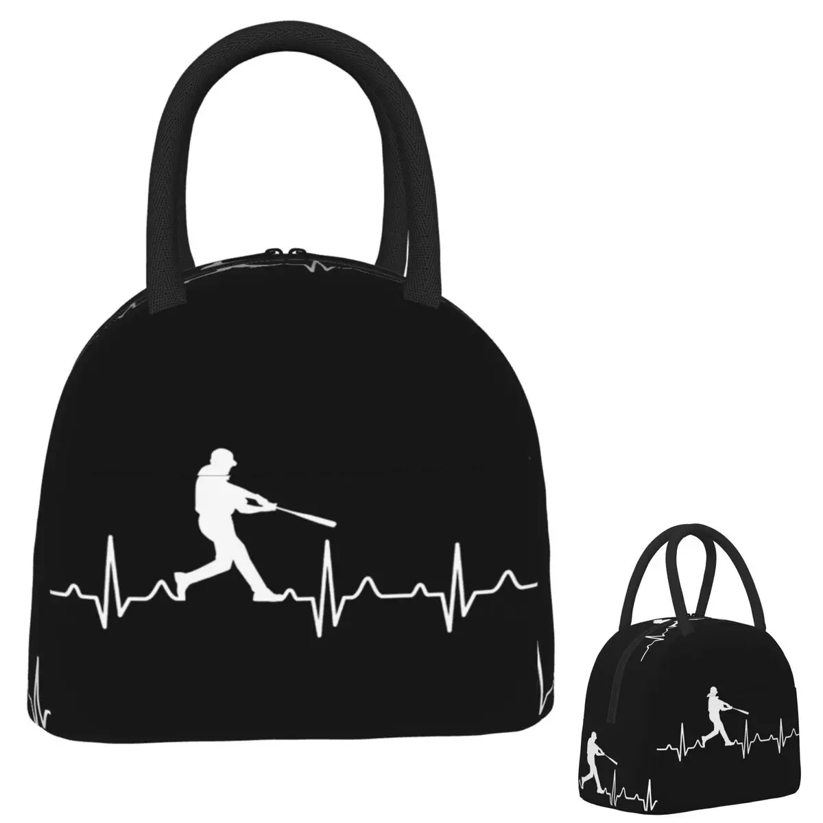 

Сумки для обеда для бейсболиста Heartbeat, изолированная коробка для бенто, водонепроницаемая сумка для обеда, сумки для пикника, сумка-холодильник для женщин и девочек, офис