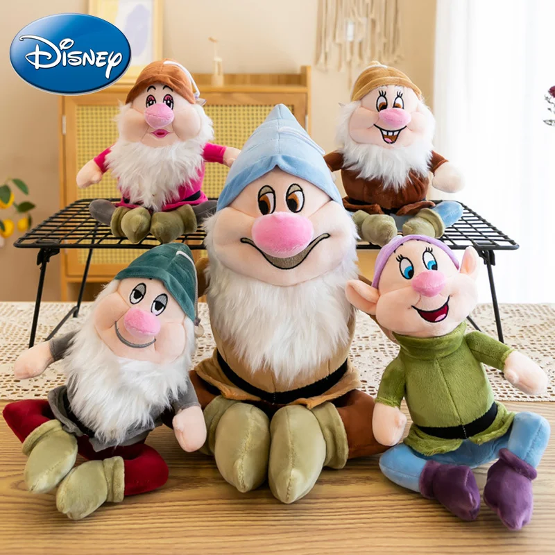 35cm 7pcs/set Disney Anime Princess Kawaii Plush Toys Soft Stuffed Dolls Snow White And The Seven Dwarfs Christmas Birthday Gift