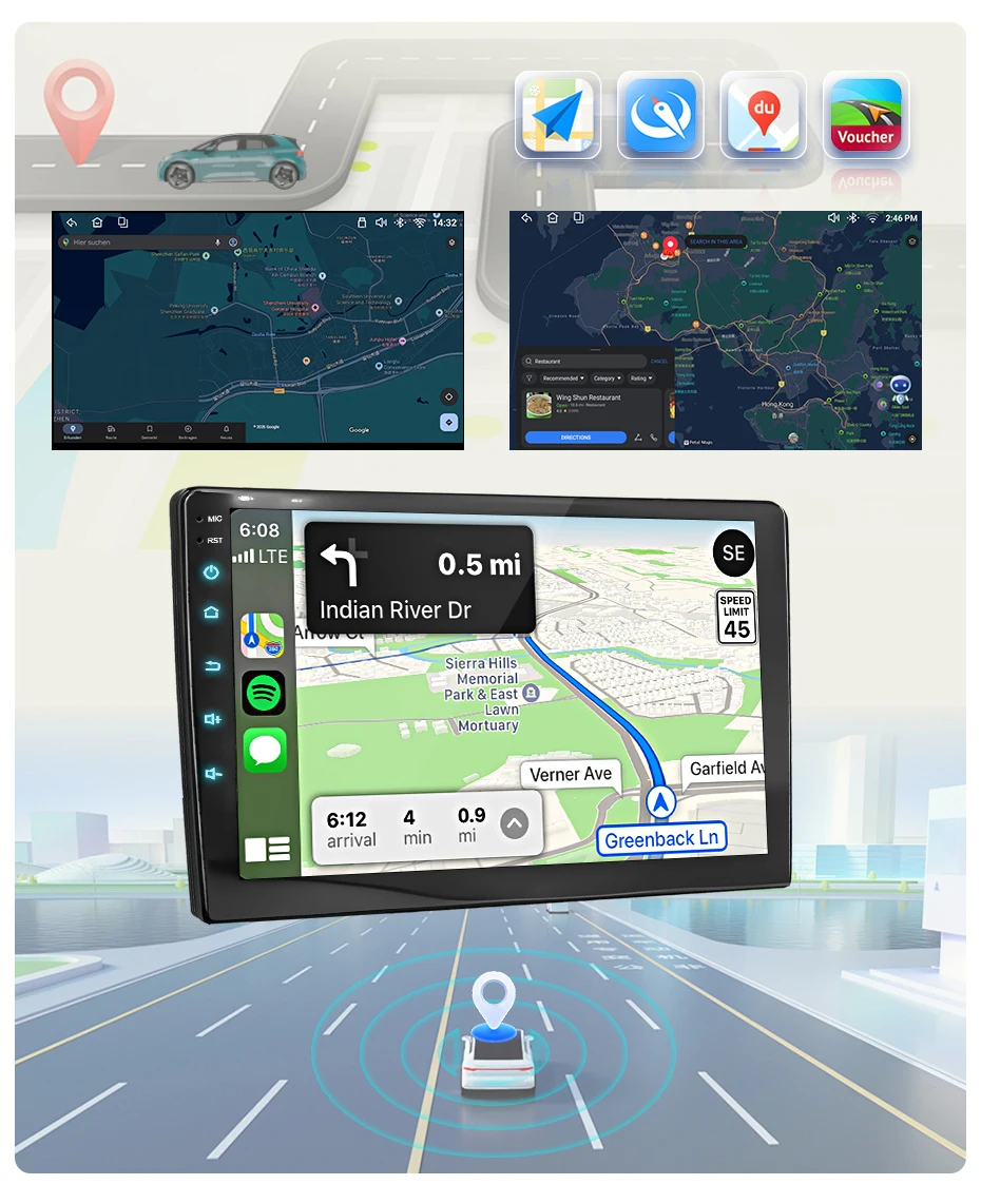 AWESAFE Android Autoradio für Peugeot 107 2005-2014 mit Wireless CarPlay und Android Auto GPS-Navigation Smart System BT FM DSP – Detail 25