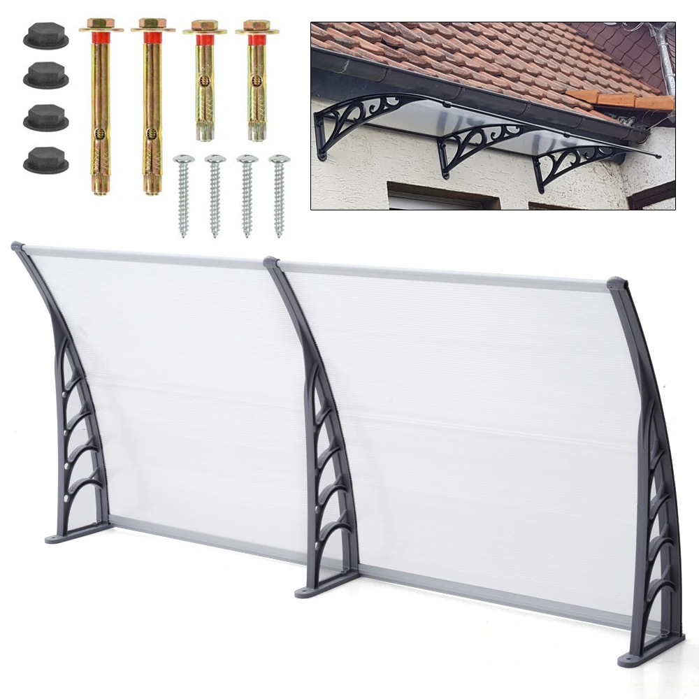 Outdoor Canopy Awning Door Durable Clear Window Shelter Front & Back Porch Shade Cover Canopy