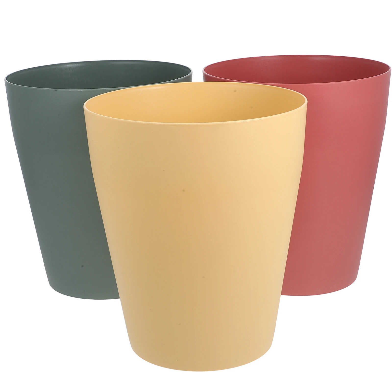 

3Pcs Round Trash Can Lidless Nordic Fresh Style PP Material for Home Office Garbage Container Trash Can