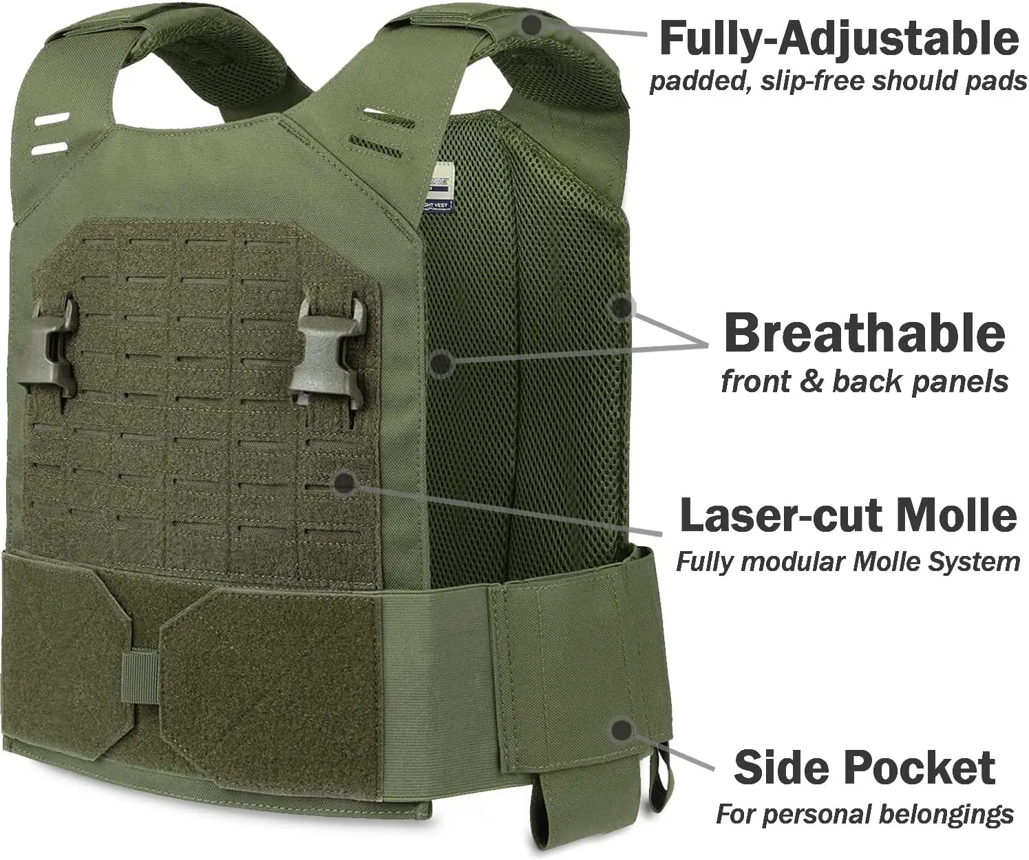 سترة مرجحة قابلة للتعديل بوزن 18 رطلاً، تتضمن الوزن، لتدريبات وزن الجسم واللياقة البدنية والجري للرجال والنساء #5