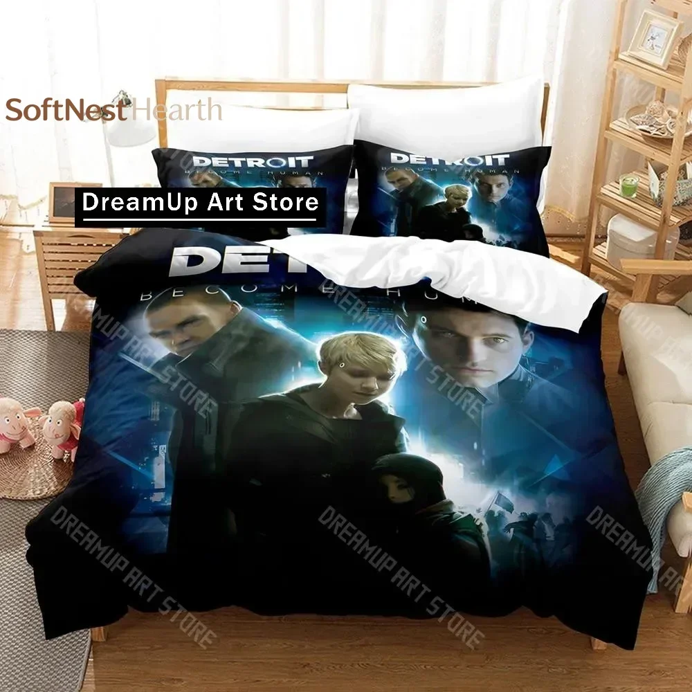 2026 3D Print Detroit Become Human Bedding Set Single Twin Full Queen King Size Bed Set Aldult Kid Bedroom Duvetcover Sets