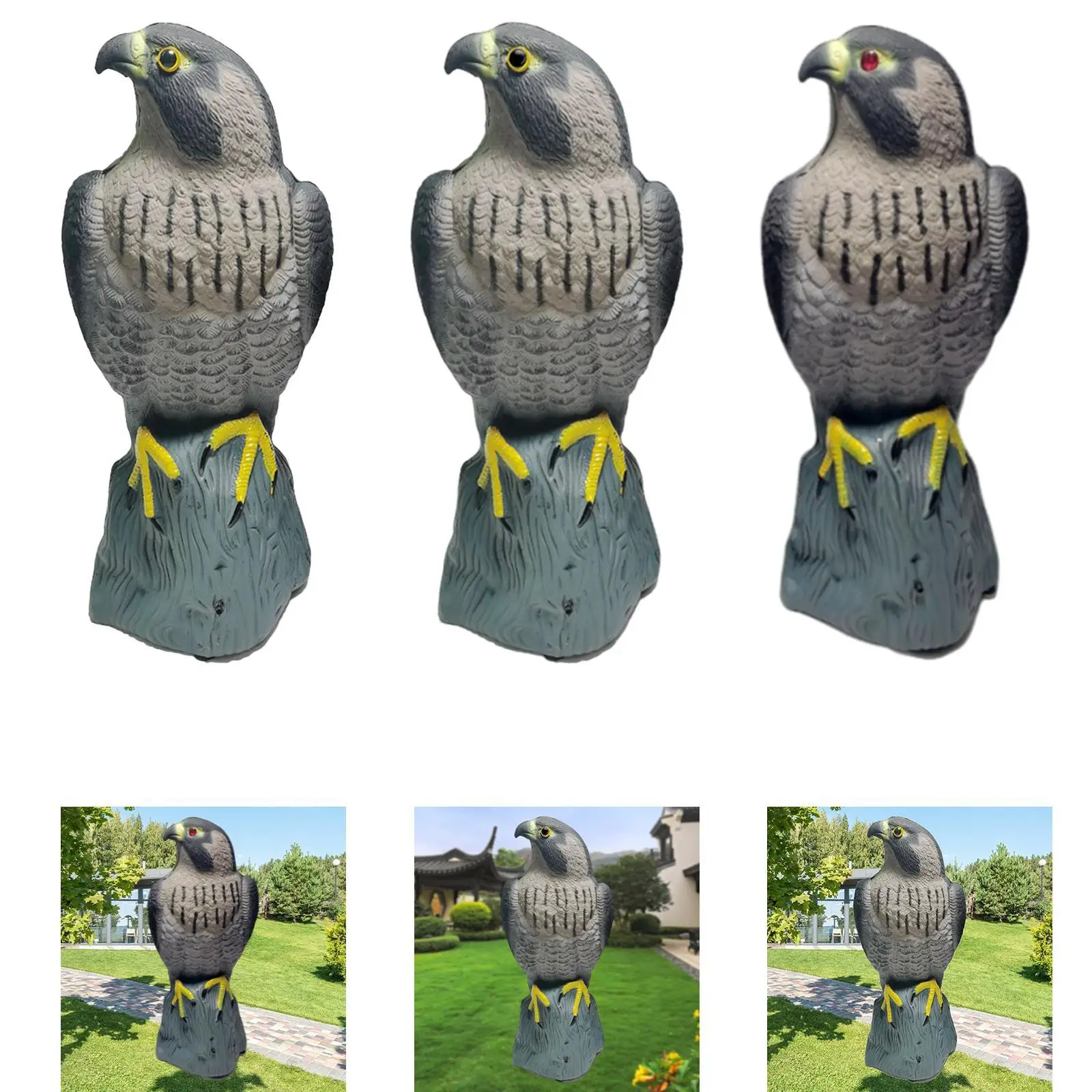 

Eagle Decoy Statue Figurine Realistic Eye Eagle Repellent Bird Deterrent Hawk Sculpture for Outside Garden Hotel Yard Barn