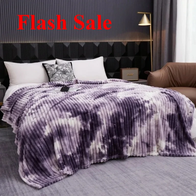 

New Tie-Dye Casual Blanket Milk Fleece Fleece Blanket Spring and Autumn Available Adult Household