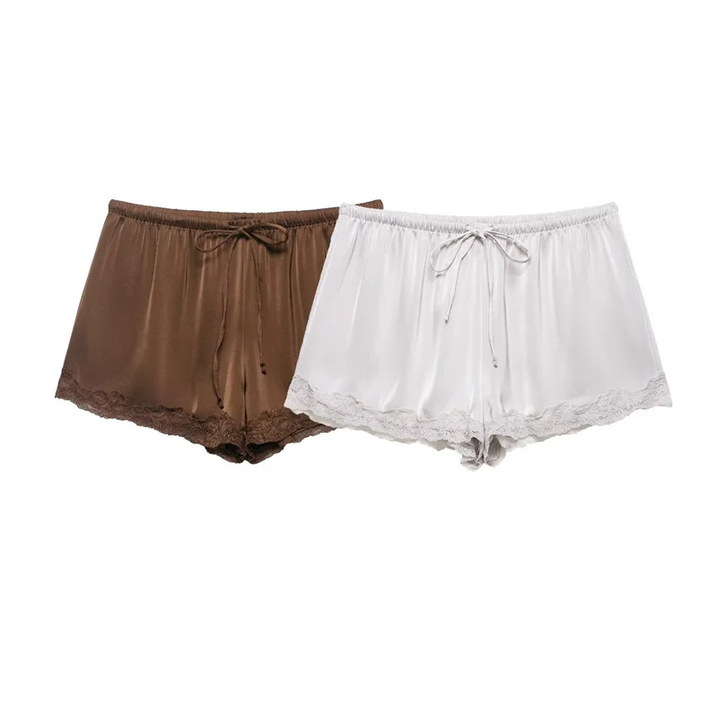 

Новые женские шорты весна 2026: однотонные, с атласной текстурой, кружевным декором, мини, сексуальные, модные, универсальные