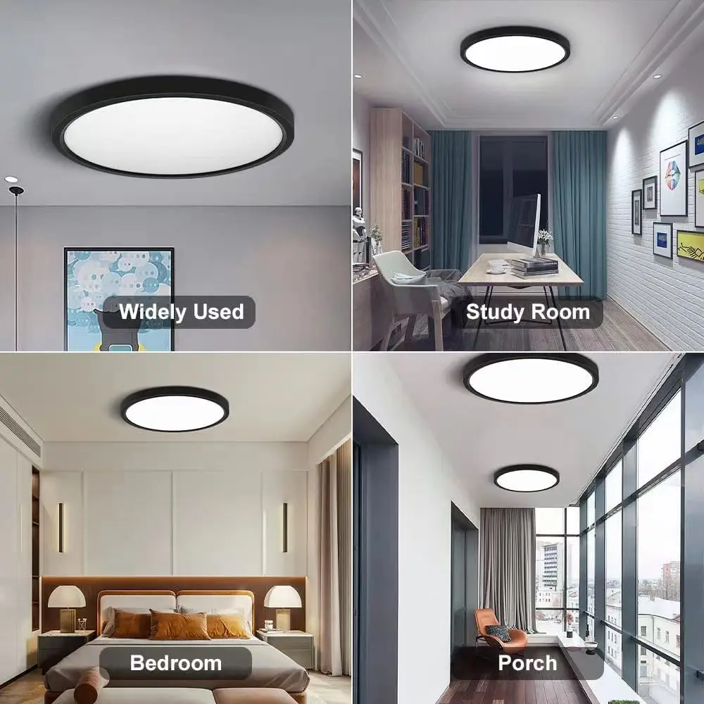 0.9inch Smart Lamp Round LED Ceiling Lights 24W 28W APP/ Remote Control Dimmable Ultrathin LED Lights Room Decor for Living Room