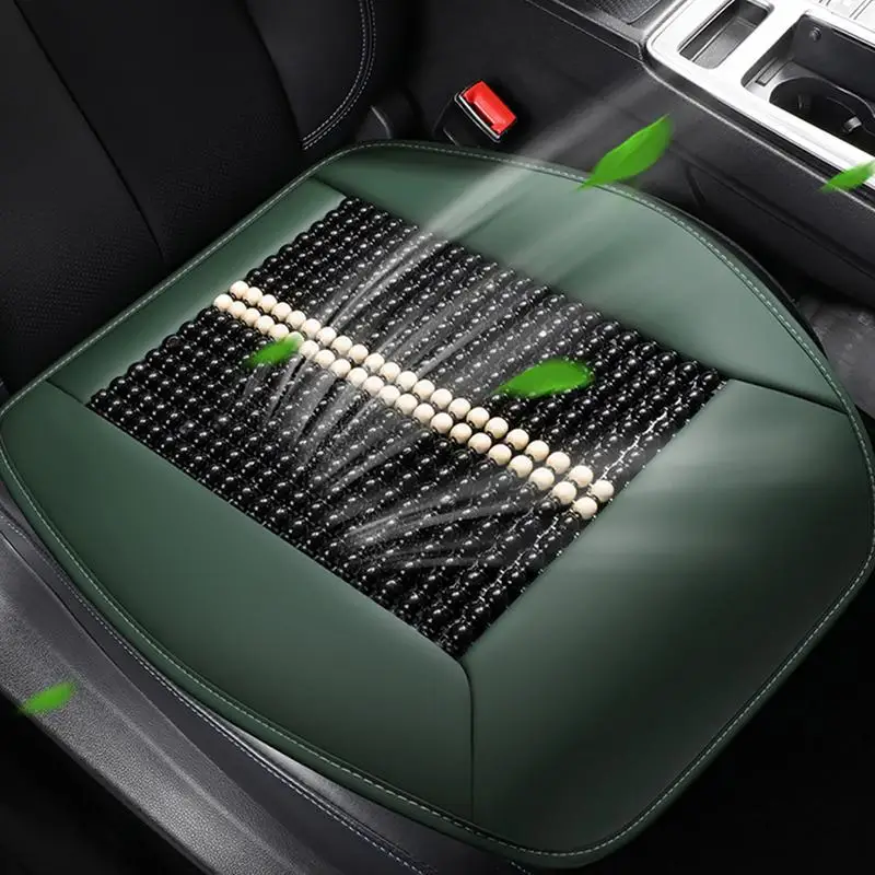 Natural Car Seat Cushion With Wood Beads For Summer Cool Massage And Support Automobile Car Wooded Beaded Comfortable Seat Cover