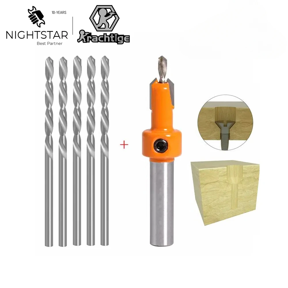 Broca Escareada Grupo Wood Router Bit Fresa Brocas de Torção para Madeira 2.8 mm mm 3.2 mm 3.5 mm mm mm Pcs