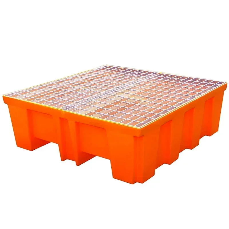 4 Drum Warning Spill Pallet with Hot Galvanizing Grating