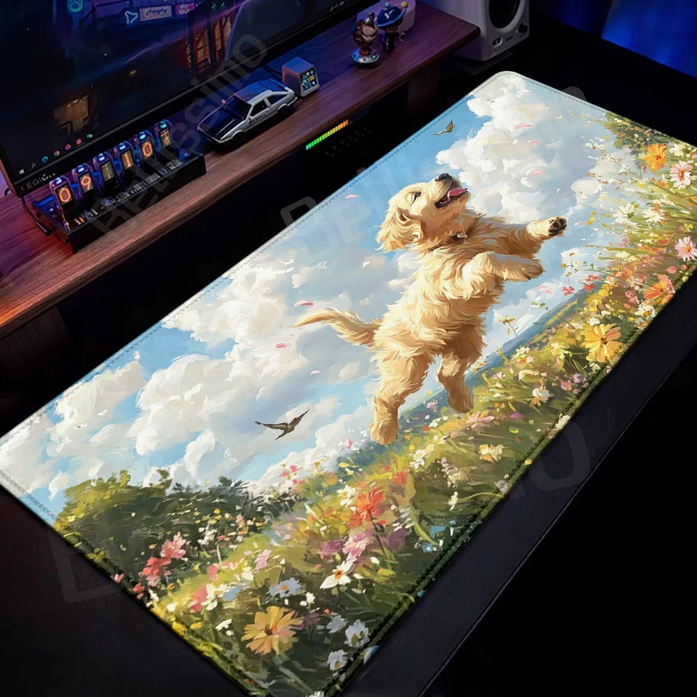 Fashion Puppy Pattern Natural Rubber Anti-slip Mouse Pad, Simple Portable Desk Pad, Suitable for Office, Laptop and Home Use