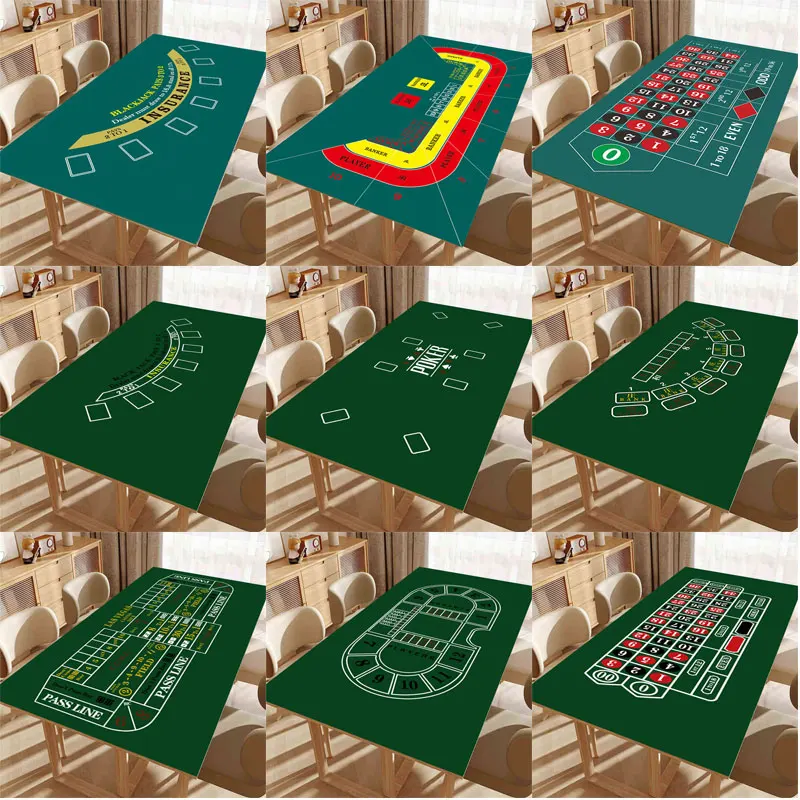 

Скатерть для покера 90 см x 180 см, нетканый игровой коврик, фетр для казино, крышка столешницы, отлично подходит для тематической вечеринки и собраний в покер