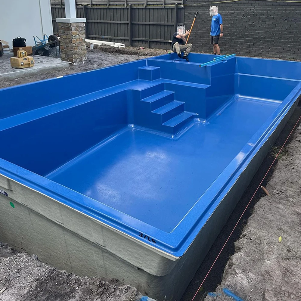 Professional Fiberglass Prefabricated Swim Pool Spa Outdoor Hot Water Waterfall in Ground Large Swimming Pool for Sale