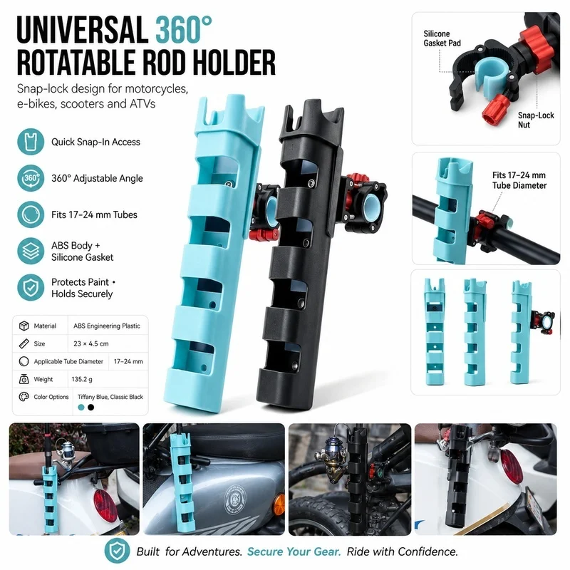 ebike fishing rod holder For Bike, Very Easy Mounting to Bike, Secures 2 Rods for Bicycle Fishing : Sports & Outdoors Release system locks your rod in place so it wont fall out of the holder Fishing Rod Holder for Lectric