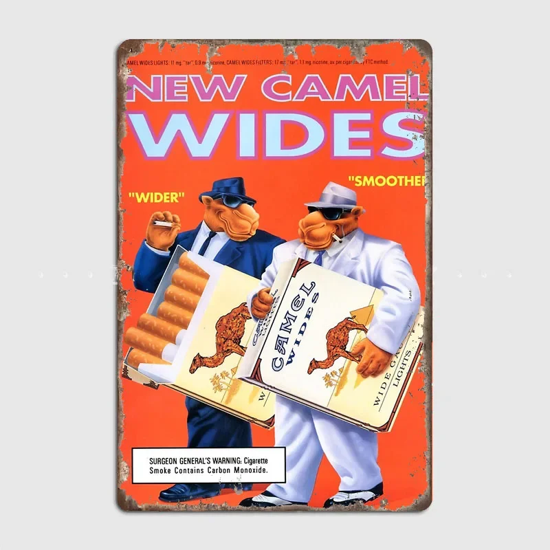 Vintage Joe Camel Wides Ad Metal Sign Mural Painting Cinema Living Room Decor Cinema Funny Tin Sign Posters
