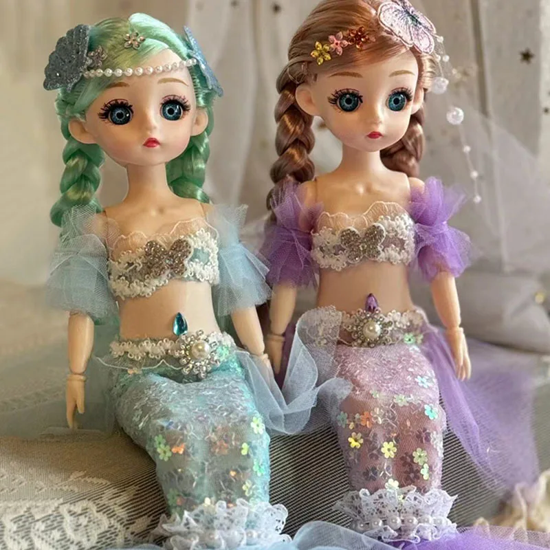 12 pouces sirène princesse Ariel poupée habiller ensemble de jeu avec robes de mariée enfants semblant jouer boîte-cadeau pour anniversaire noël