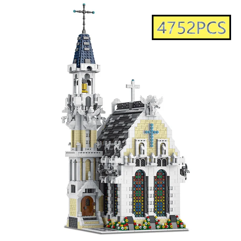 

4752PCS MOC 3 In1 Medieval City Church Building Blocks City House Street Scene Model Bricks Children's Toys Gift