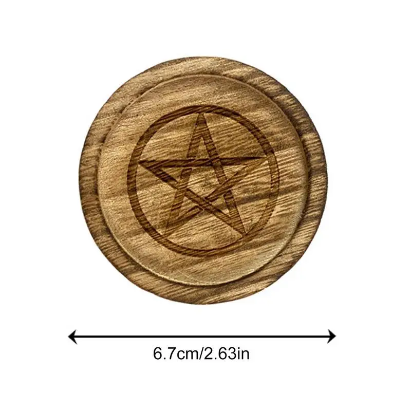 2 In 1 Pentagram Witches Wooden Candle Holder Altar Astrology Massage Candle Stand Divination Meditation For Wicca Ceremony