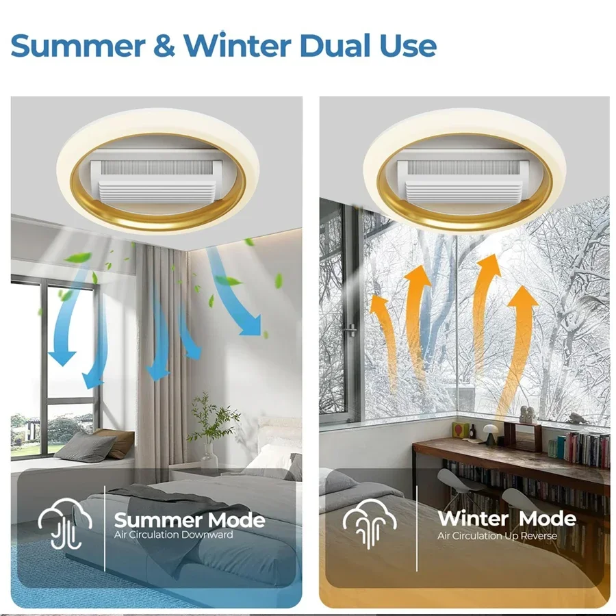 Modern Simple Invisible Fan Light LED Living Room Bedroom Ceiling Fan Light Remote Control Ceiling Light Room Fan Chandelier