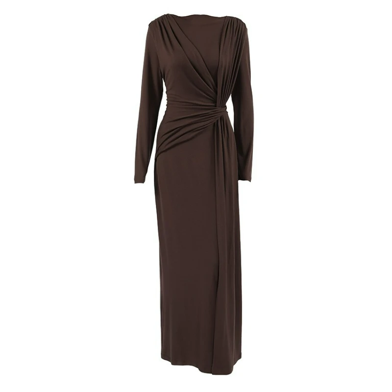 

Women's 2026 Spring New Fashion Design Sense Texture Waist Cinching Slimming Evening Dress Elegant Temperament French Long Skirt