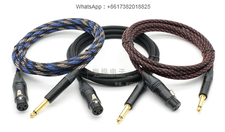 6.35 conversion  male female large two core  microphone cable TS unbalanced XLR audio cable mixer microphone