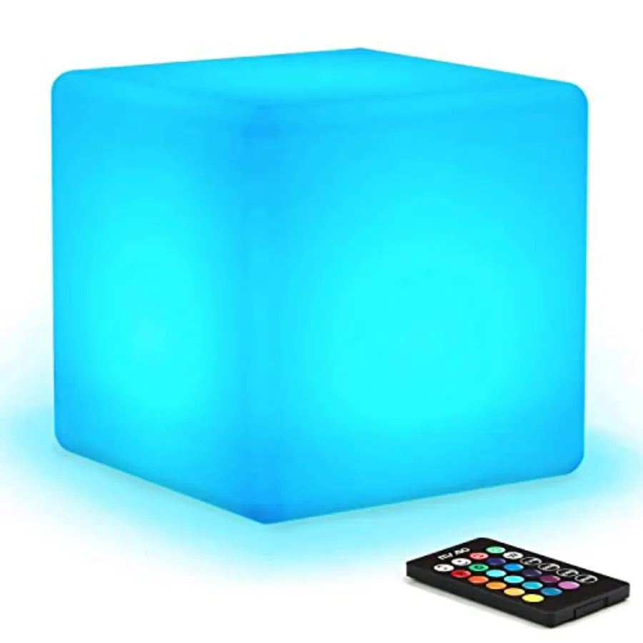 

Rechargeable LED Color-Changing 8" Dimmable Soothing Mood Lamp with Remote 16 RGB Colors 4 Modes Waterproof s for Home Patio Pa