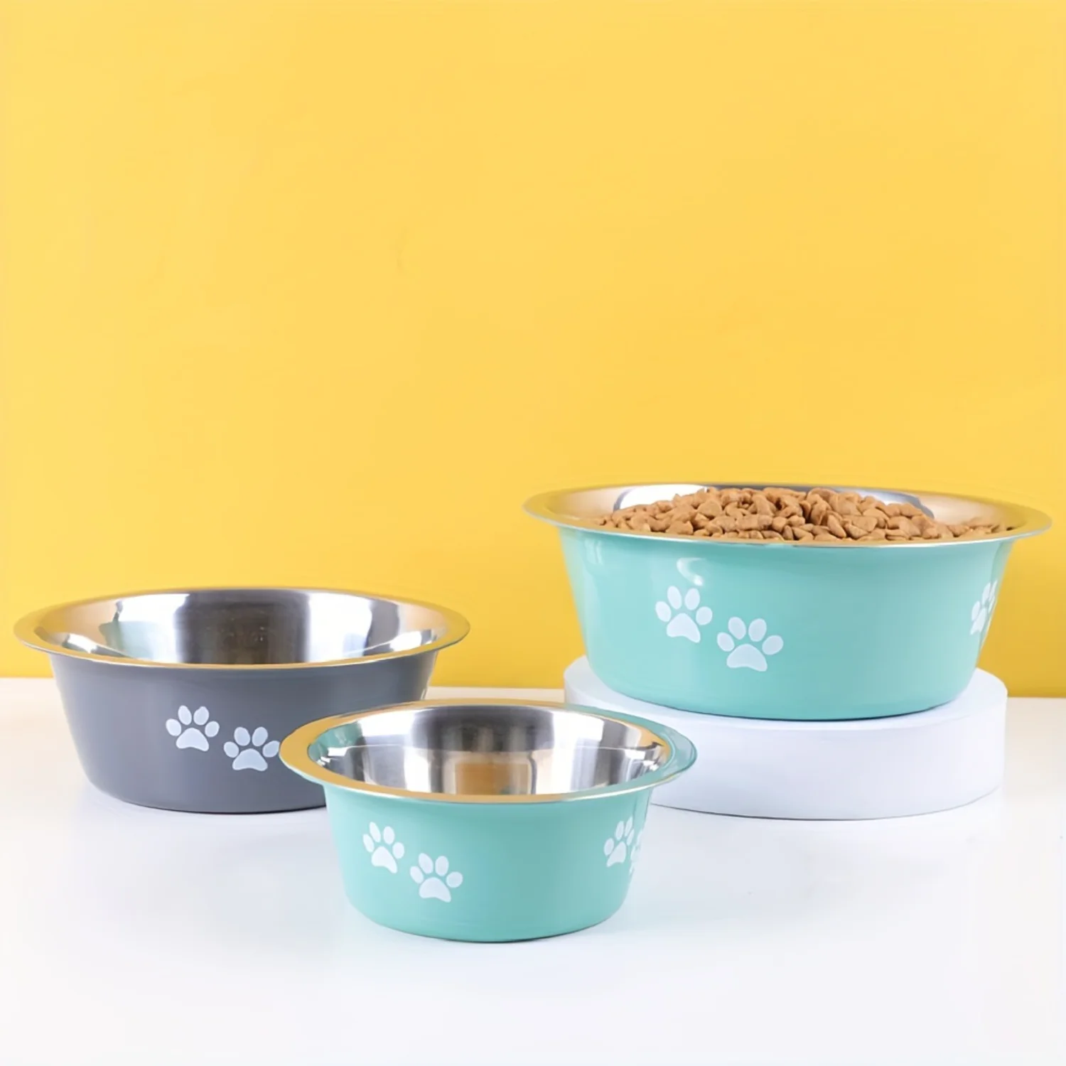 Stainless Steel Pet Bowl - Non-Slip, Perfect For Feeding Dogs & Cats Cat dishes Automatic cat feeder Cat food bowls Dog feeders