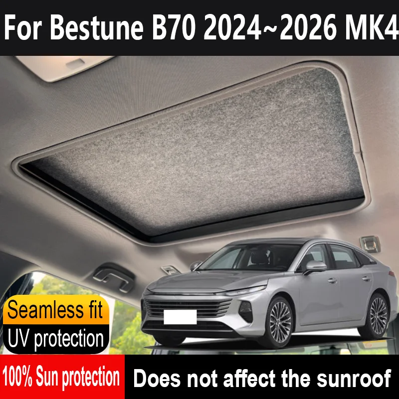 

Автомобильный люк на крыше, изоляционный козырек на крыше для Bestune B70 2024 ~ 2026, защита от солнца, защита от УФ-лучей, электростатическая адсорбция, небесная занавеска, солнцезащитный козырек