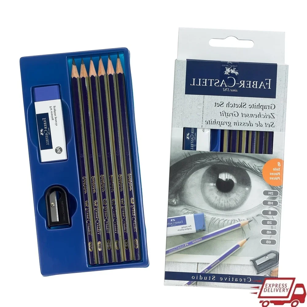 

Graphite Sketch Set Drawing and Shading 6 Pencils with Various Hardness Levels and Accessories Ideal Beginners and Adults