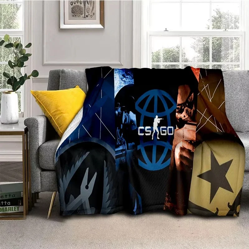 Counter Strike Game CS GO Gamer Soft Flannel Blankets,Throw Blanket Comfortable Blanket for Picnic Beds Sofa Home Bedroom Gifts