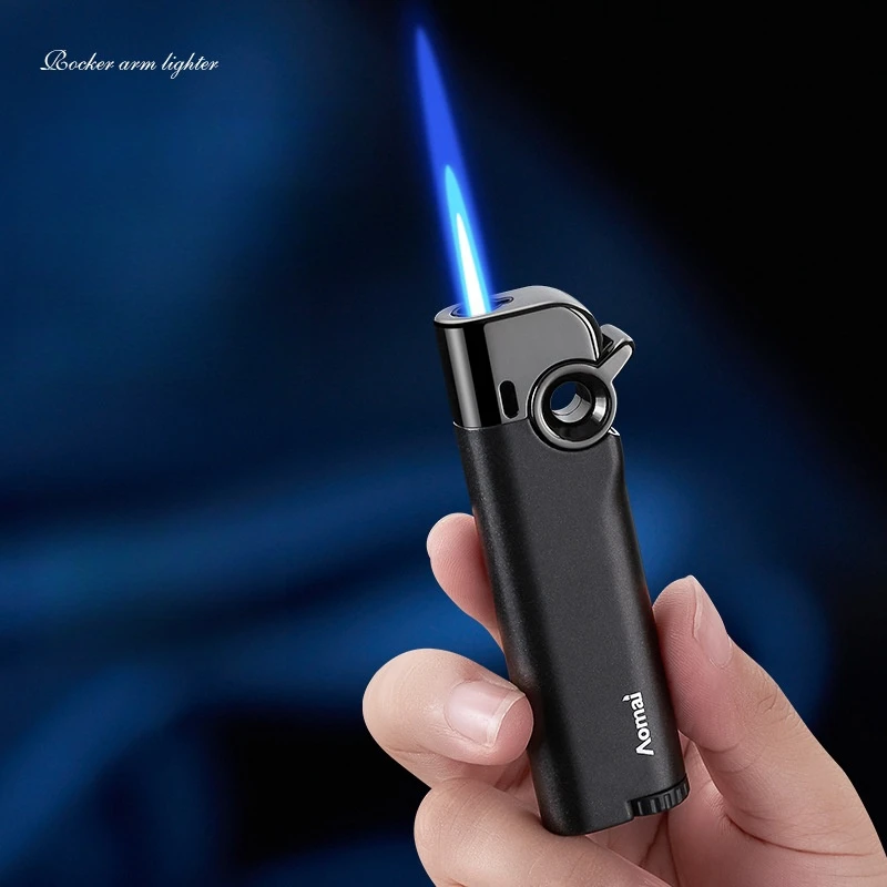 Creative Metal Arm Ignition Windproof Jet Blue Flame Inflatable Lighter Portable Butane Gas Cigar Lighters Smoking Accessories