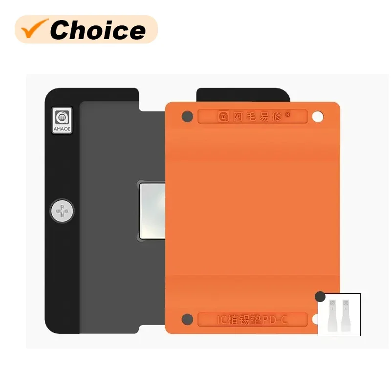 AMAOE PD-C Planting Tin Pad Universal Magnetic BGA Reballing Platform for IPhone 6-15 Phone CPU IC Rework Adsorption Silicon Mat