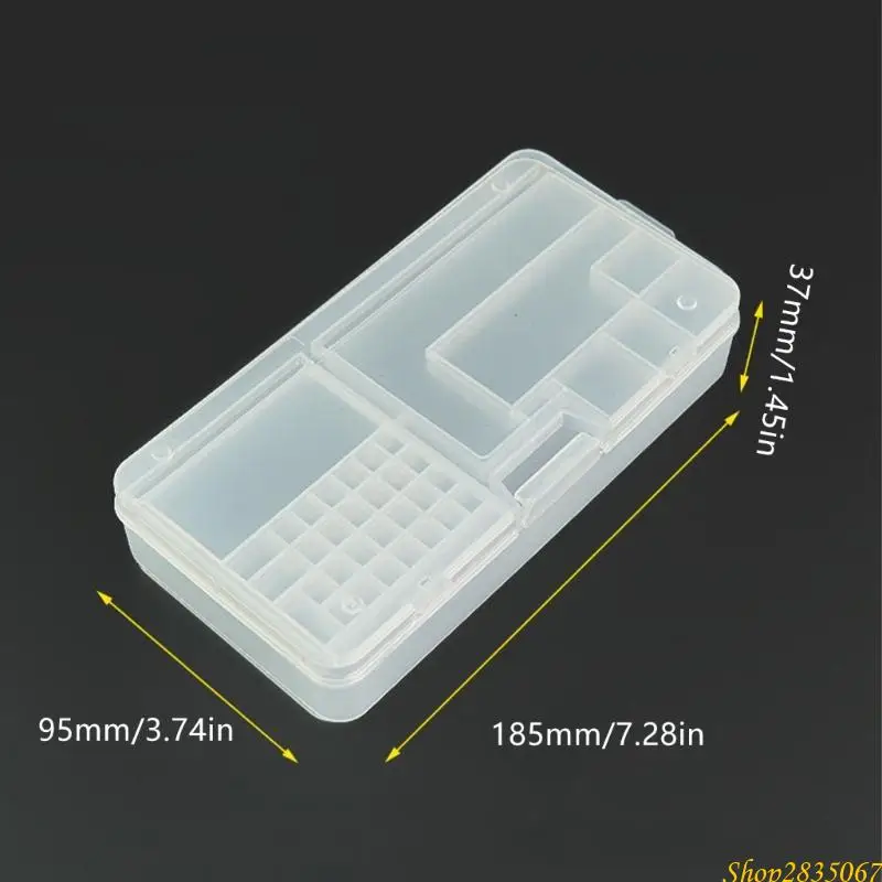 Clear Plastic Toolbox Storage Case Double Layer Storage Tray Visible Compartments Lightweight Repair Carriers 831F