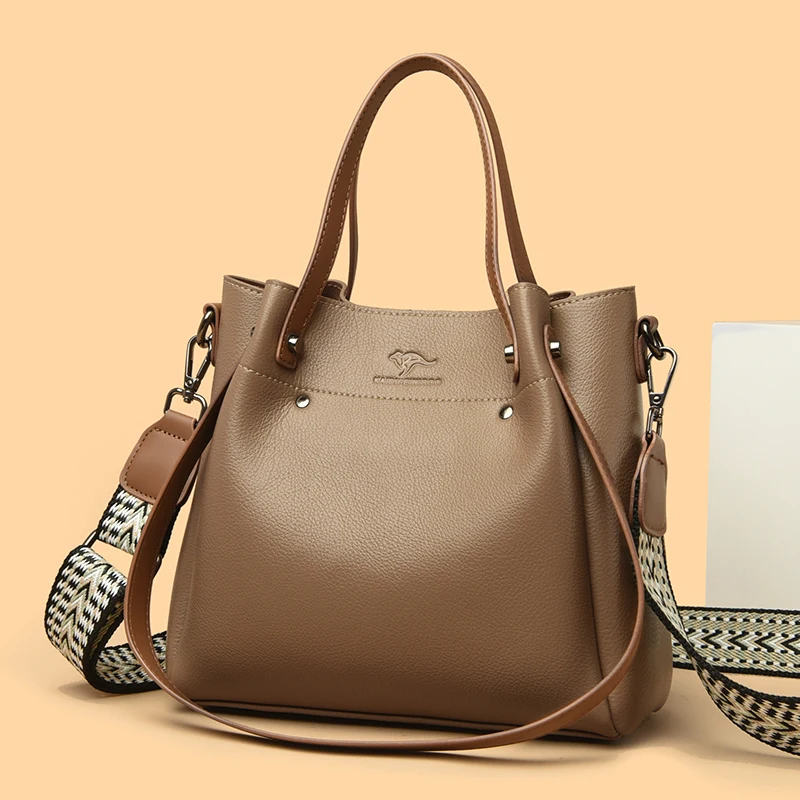 

2025 Women High Quality Leather Shoulder Bag Designer Ladies Luxury Handbag Purse Elegant Casual Tote Sac Commuting Shopping Bag