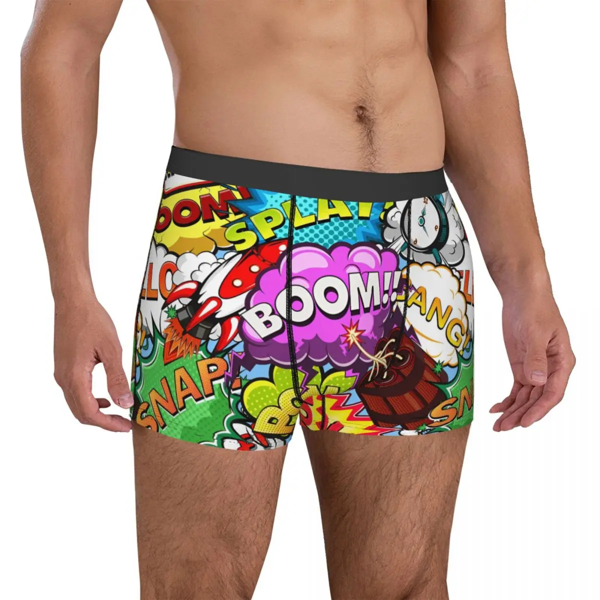 Boom Seamless Comics Underwear Custom Boxershorts High Quality Males Panties Comfortable Boxer Brief Gift