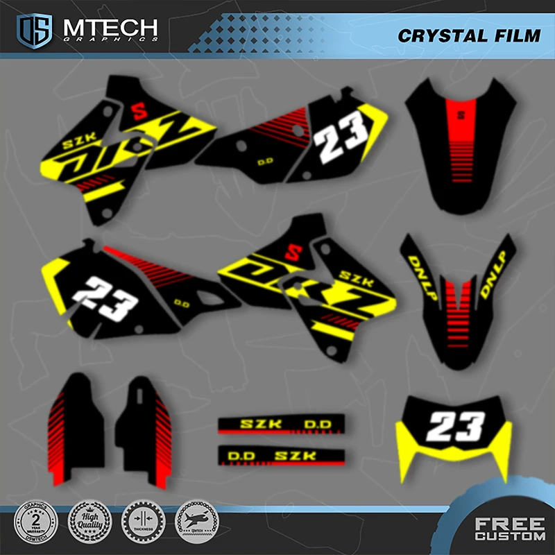 DSMTECH-Kit de décalcomanies et d'autocollants graphiques d'équipe personnalisés, SUZUKI DRZ400 SM S E DRZ 400 SM S E 1999-2022, numéro personnalisé 001