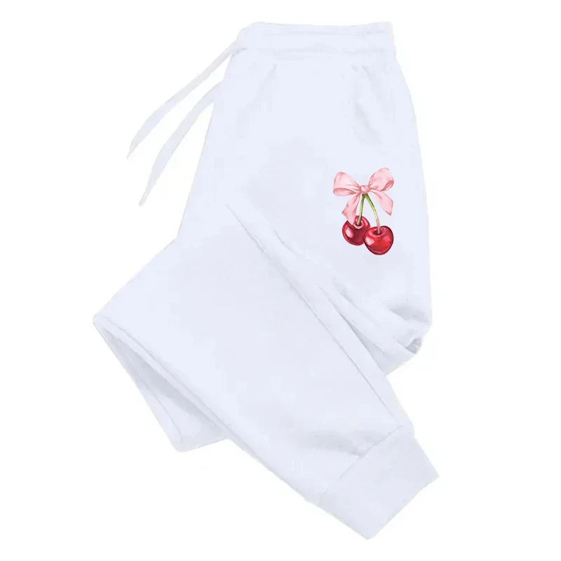 

Осень/зима 202, джоггер с вишневым принтом и бантом - городские уличные повседневные свободные стильные спортивные брюки в стиле хип-хоп унисекс