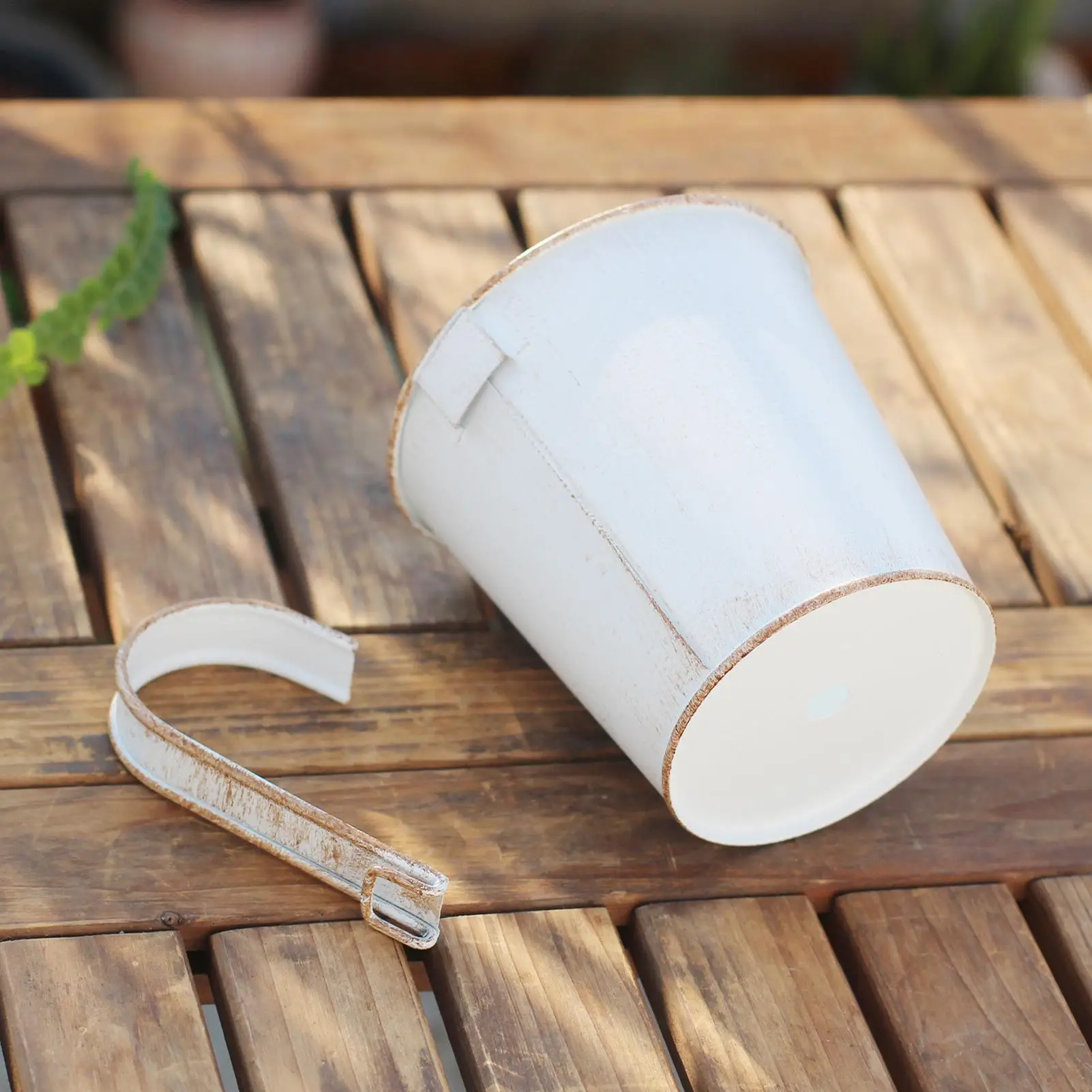 Fence Planters 4 Pieces Plant Holder With Detachable Hook Drainage Holes Fence Planter Flower Buckets For Patio Yard Garden