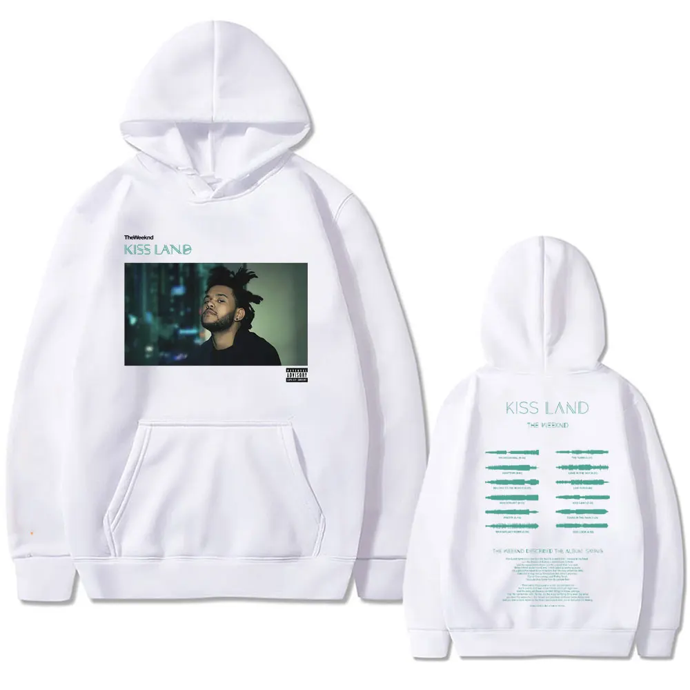 Двусторонняя Толстовка Rapper The Weeknd Kiss Land для мужчин и женщин, Свитшот оверсайз в стиле хип-хоп, Харадзюку, модная уличная одежда