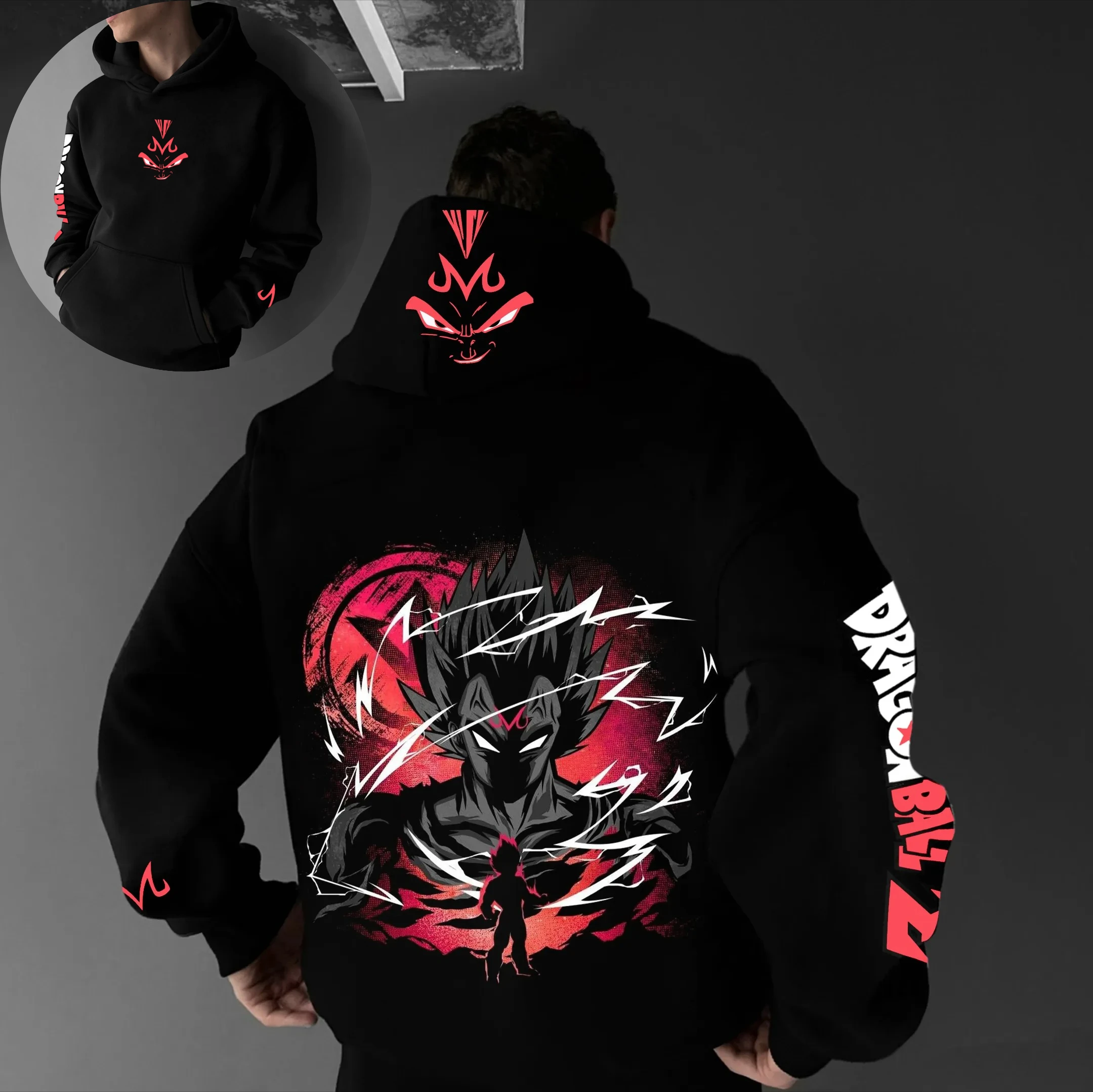 

Толстовка с принтом «Dragon Ball» «Super Saiyan», мужской и детский свитер в стиле аниме, повседневная одежда с длинными рукавами для родителей и детей