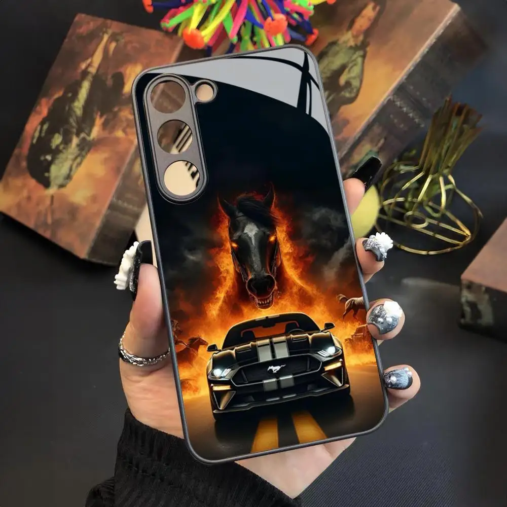 Cobra Mustang Mobile Cell  Phone Case for Samsung Galaxy S24 S23 S22 S21 S20 A24 A34 A54 A53 Note20 M54 Fe Ultra Plus Glass